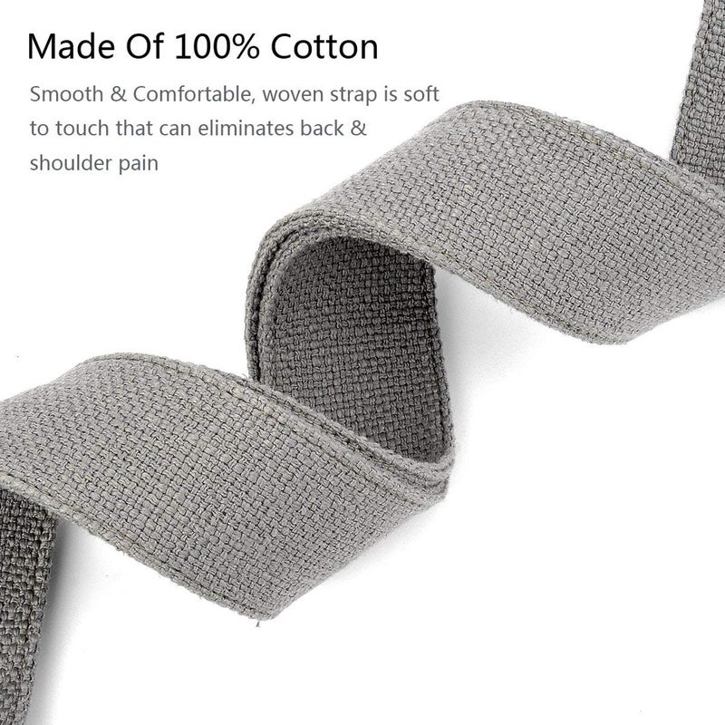 BestSounds Guitar Strap 100% Soft Cotton Genuine Leather Ends Strap for Acoustic Guitar, Electric Guitar, Bass & Mandolins (Coffee) - Image 2